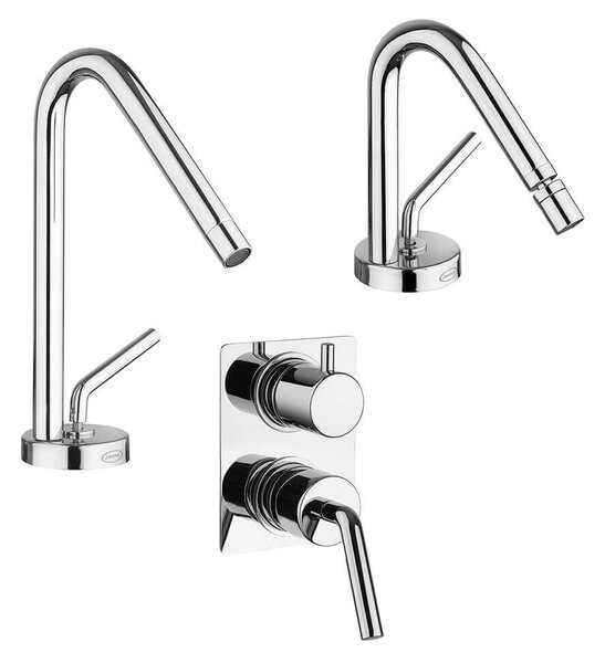 Set di miscelatori Jacuzzi Rubinetteria modello Lumos lavabo bidet ed incasso doccia con deviatore