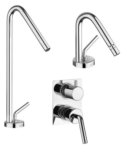 Set miscelatori serie Lumos lavabo bidet e doccia incasso con deviatore Jacuzzi Rubinetteria
