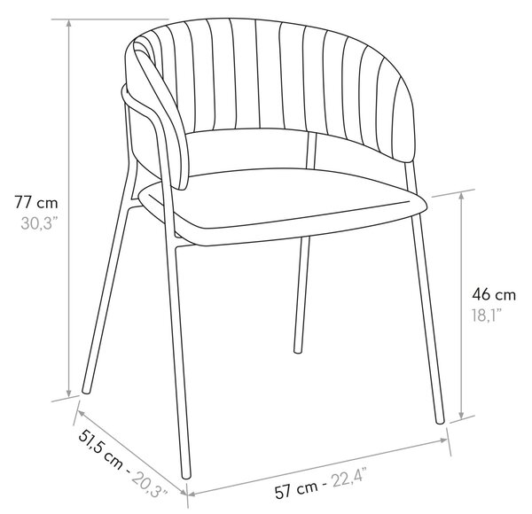 SOLANA - sedia di design moderno in velluto