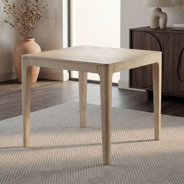 FineBuy Tavolo da pranzo in legno massello di mango 80x80 cm bianco lavato Tavolo da pranzo quadrato Tavolo da cucina 4 persone Tavolo in legno Tavolo da pranzo Fatto a mano