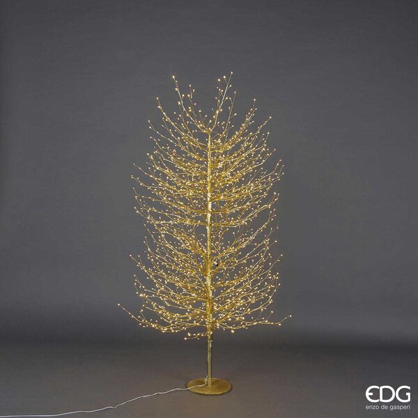 EDG - Enzo de Gasperi Decorazione natalizia Albero di Natale Faggio tronco lungo con 2000 LED Oro
