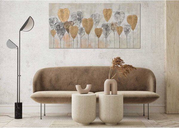 Agave Quadro contemporaneo astratto dipinto a mano su tela "Fuga di Cuori" 140x70 Tela,Cotone Dipinti su Tela Quadri per soggiorno