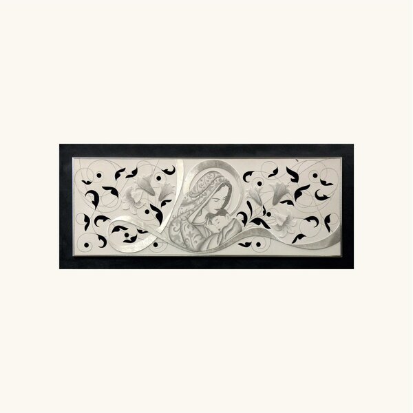 Artitalia Capezzale con decori in rilievo moderni e dettagli foglia argento  155x65 Legno Ardesia Capezzali con Maternità,Capezzali Moderni