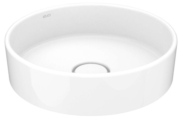 Keuco Stageline - Lavabo da appoggio, diametro 400 mm, senza troppopieno, bianco 32880310400