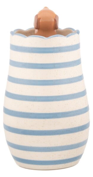 Vaso bianco in dolomite (altezza totale 18,5 cm) Peeking Sausage Dog – Sass & Belle