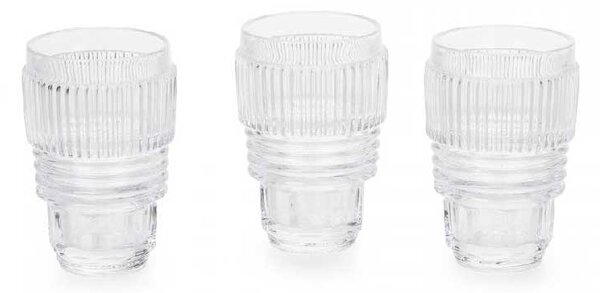 Seletti Set di 3 Bicchieri grandi per acqua in vetro dal design moderno - Machine Collection