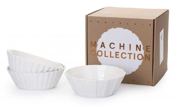 Seletti Set da 3 ciotole in porcellana dal design moderno Machine Collection Porcellana Bianco Ciotole