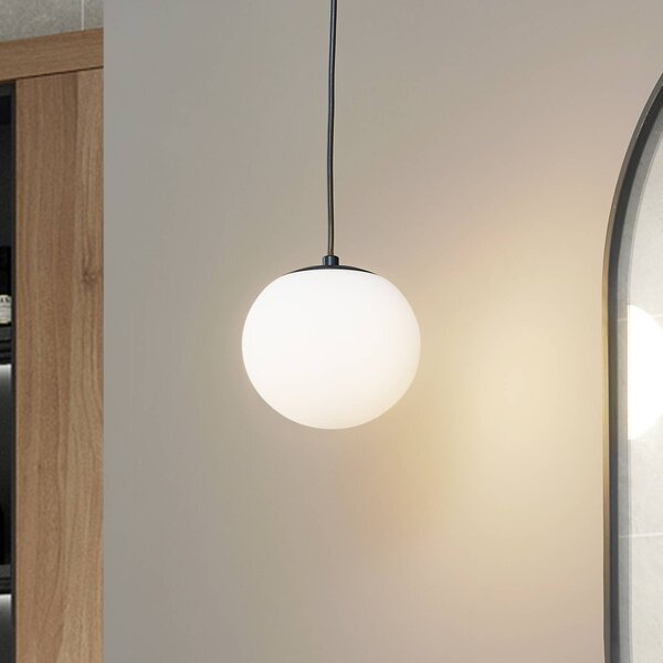 Lampada a sospensione in vetro Bidolo Lucande, dimmerabile, Bianco / Opale, Bagno, Vetro, Lampada a sospensione