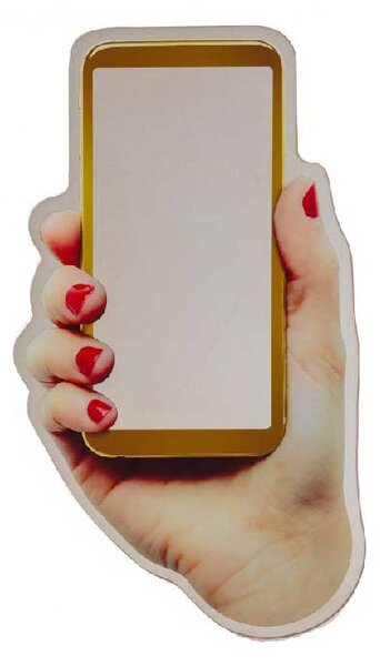Seletti Specchio da parete con sagoma di mano con cellulare "Selfie" -