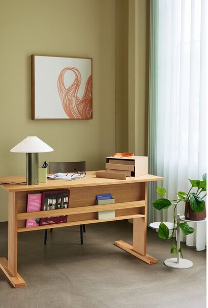 Tavolo da lavoro con piano in rovere 70x140 cm Forma - Hübsch