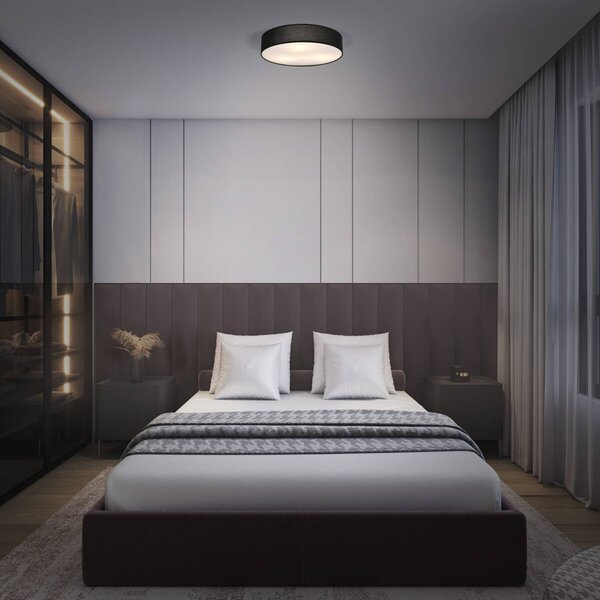 LEDVANCE Plafoniera soffitto Orbis Paris, dimmerabile, Nero, Soggiorno / Sala da pranzo, Tessuto / Stoffa / Seta, Plafoniera