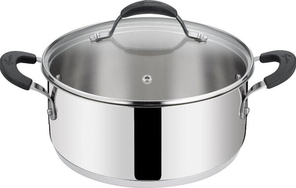 LAGOSTINA Pentola a Induzione Casseruola 26 cm Semi Fonda con Coperchio Acciaio Lucido - Tempra