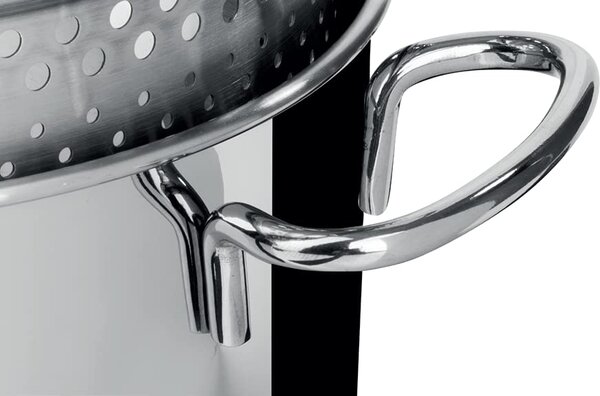 LAGOSTINA Pentola in Acciaio Inox cm 22 con Coperchio 2 Manici - Pastaiola