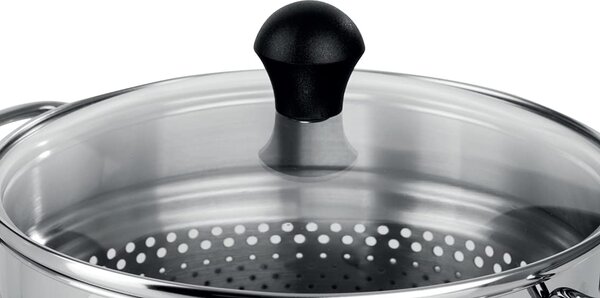 LAGOSTINA Pentola in Acciaio Inox cm 22 con Coperchio 2 Manici - Pastaiola