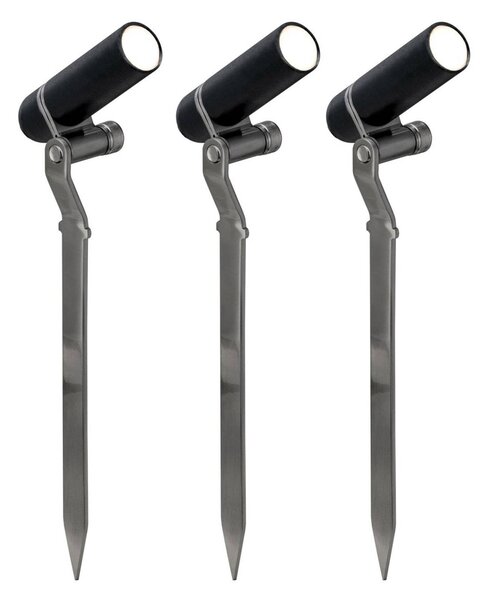 Paulmann Plug & Shine Plantini 3000K 3 pezzi supplemento Plantini, dimmerabile, Nero, Alluminio, Moderno