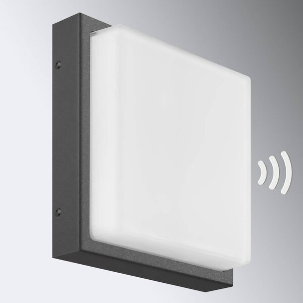LCD Applique da esterno Ernest, grafite, E27, sensore di movimento Ernest, Nero, Alluminio, Moderno