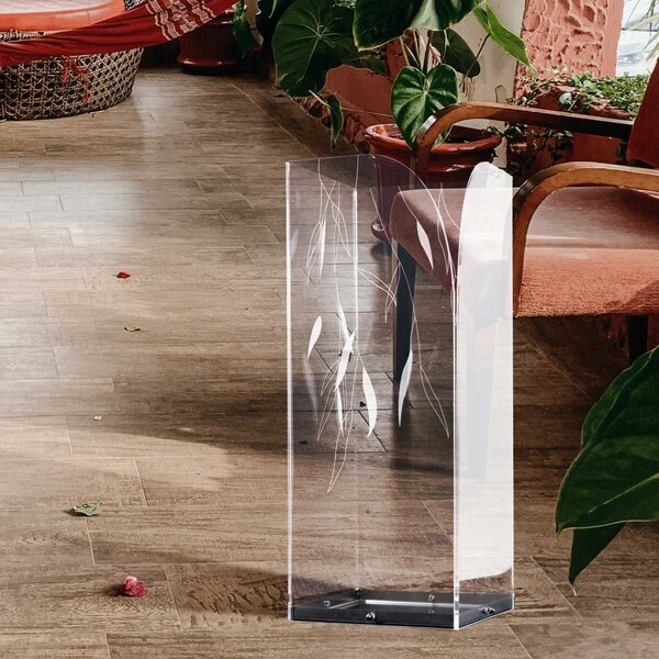 I Dettagli Portaombrelli in plexiglass dal design moderno con incisione a laser Vienna Plexiglass Trasparente