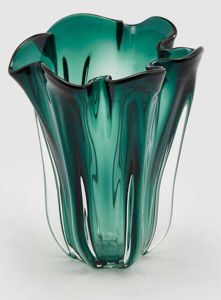 EDG - Enzo de Gasperi Vaso in vetro con drappo da arredamento dal design moderno ed elegante -