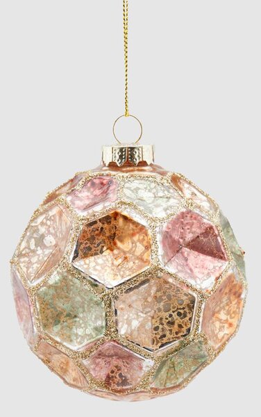 EDG - Enzo de Gasperi Decorazione natalizia per albero palla in vetro esagonale anticata Vetro Multicolore