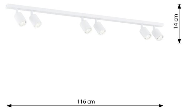 Lampadario da Soffitto FLASH 6 White GU10 Colore Nero