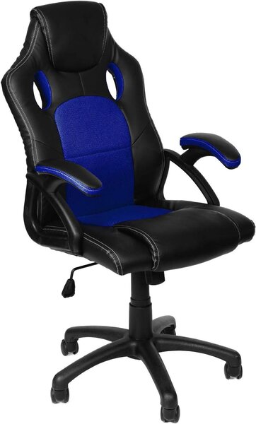 Sedia da ufficio, sedia da gaming, poltrona da ufficio, ergonomica, disponibile in 9 varianti di colore, braccioli imbottiti, meccanismo basculante, capacità di carico