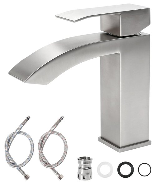 Omgoods - Rubinetto per lavabo a cascata in acciaio inossidabile per bagno
