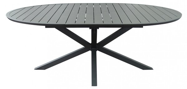 VivaGarden OUTLET - Tavolo da Giardino Allungabile Rotondo in Alluminio Dimensioni 150-204x150x75 cm colore Antracite - Artur