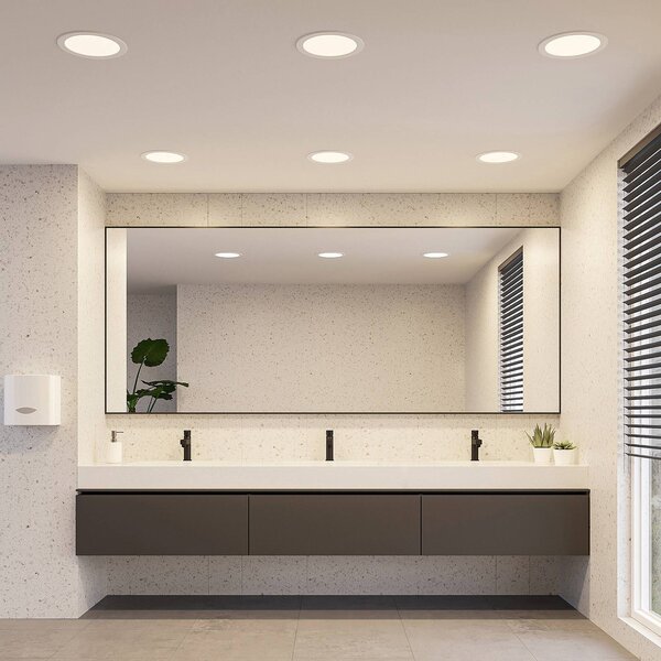 Prios Luci LED da incasso Cadance, bianco, 24 cm, set 10, CCT Cadance PRIOS, dimmerabile, Bianco / Opale, Bagno, Alluminio, Moderno