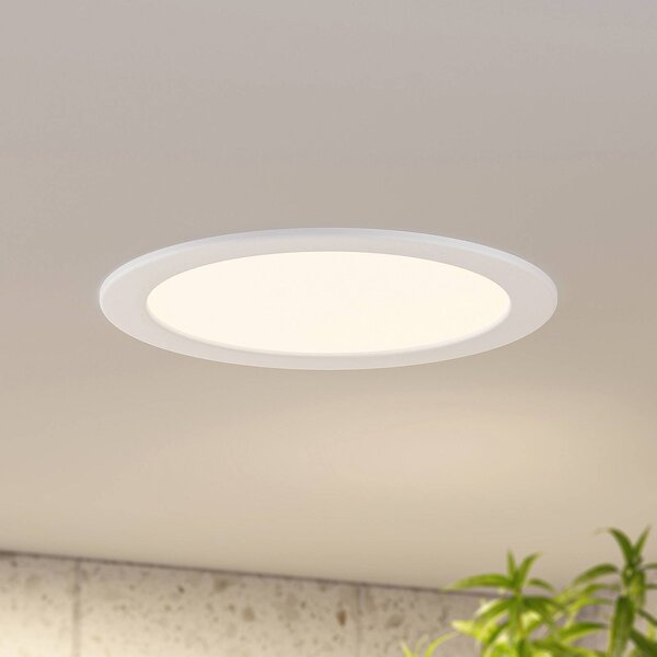 Prios Luci LED da incasso Cadance, bianco, 24 cm, set 10, CCT Cadance PRIOS, dimmerabile, Bianco / Opale, Bagno, Alluminio, Moderno