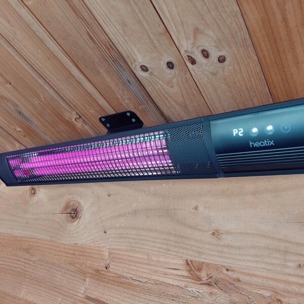 Stufa da parete a infrarossi per riscaldamento ambientale - Potenza 2000 W - Elementi riscaldanti in fibra di carbonio, finitura rosa oro