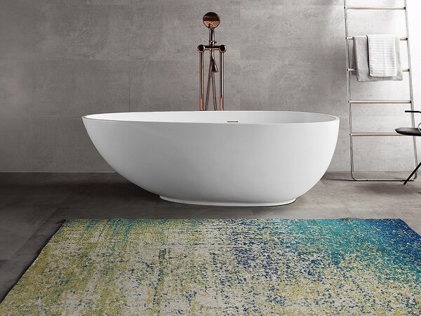 Vasca da bagno asimmetrica freestanding in solid surface - 172 x 83 x 53 cm - Bianca - 268 L - FENICE