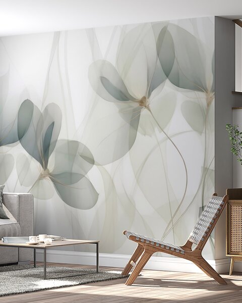 Carta da parati Fiori astratti, imitazione di un dipinto, Carta da parati Buffer, w05952 : Uwalls.it