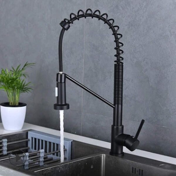 Solidchoice - Rubinetto da cucina estraibile per acqua calda e fredda