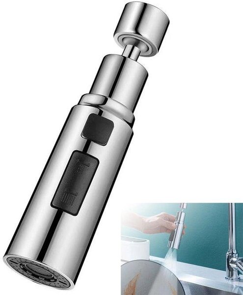 Prolunga per rubinetto da cucina - Rotazione a 360° - 3 modalità - Risparmio idrico - Facile da installare - Per cucina e bagno