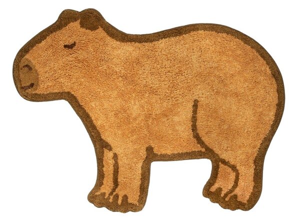 Tappeto per bambini marrone in cotone 52x68 cm Capybara – Sass & Belle