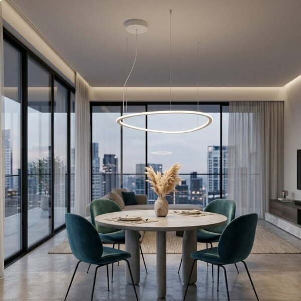 Lampadario moderno promoingross tris s65 wh led dimmerabile metallo silicone - Promoingross