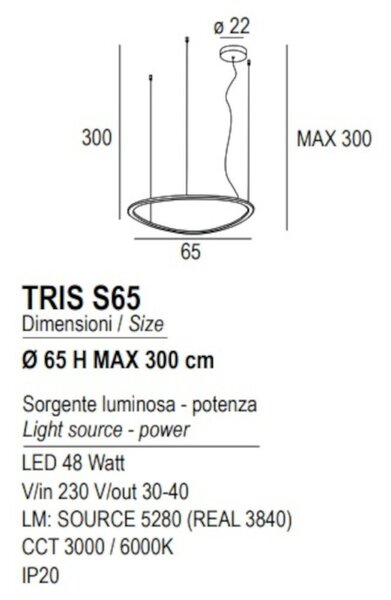 Lampadario moderno promoingross tris s65 wh led dimmerabile metallo silicone - Promoingross