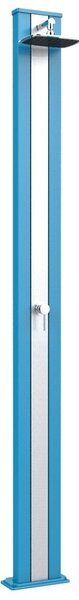 Doccia Solare da Esterno Giardino 30L Miscelatore Arkema Spring S Fascia Inox Light Blu
