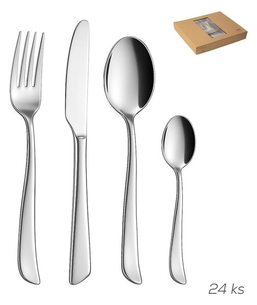 Posate argentate in acciaio inox 24 pz Shape – Orion