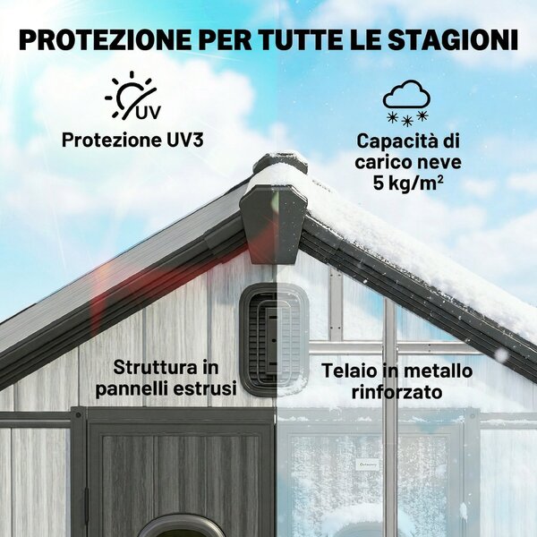 Outsunny Capanno Giardino 160L x 98P x 217A cm, Plastica, Doppie Porte Bloccabili, Grigio | Aosom Italy