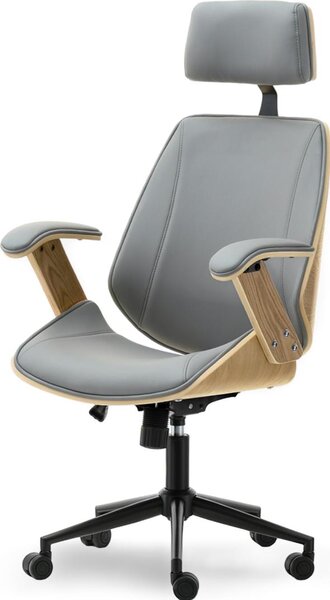 Sedia da ufficio EVALISA - rovere / grigio / nero