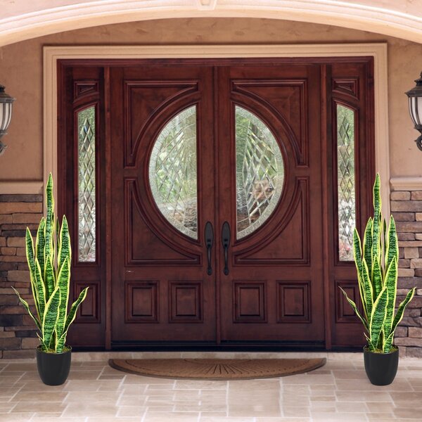 Costway Pianta artificiale sansevieria finta da 90cm con serpente con vaso e 20 foglie, agave finta per casa giardino ufficio