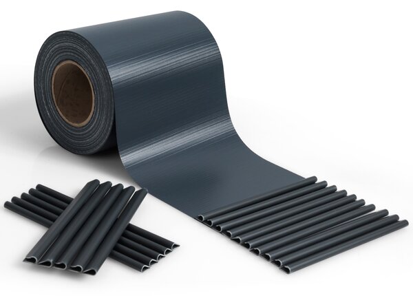 Costway Rivestimento per cancello con 20 clip, Pellicola per proteggere da rumore vento e privacy, Grigio scuro
