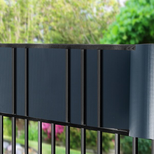 Costway Rivestimento per cancello con 20 clip, Pellicola per proteggere da rumore vento e privacy, Grigio scuro