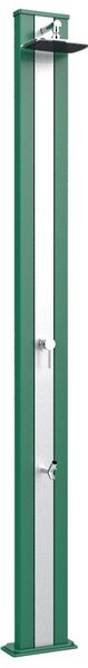 Doccia Solare da Esterno Giardino 30L Miscelatore e Lavapiedi Arkema Spring S Fascia Inox Verde