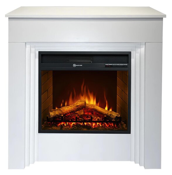 Camino elettrico caminetto da terra BELLINI in legno Bianco Made in Italy in legno Bianco Dimensioni 96 x35x h 96 cm Peso 35 kg Volume riscaldabile 30 m2