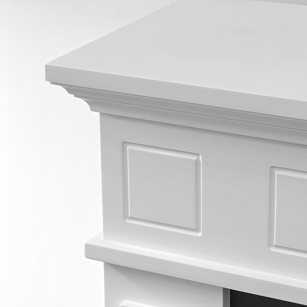 Camino elettrico caminetto da terra JEFFERSON in legno BIANCO Made in Italy in legno Bianco Dimensioni 89,5x28x h 90,5 cm Peso 23 kg Volume riscaldabile 30 m2