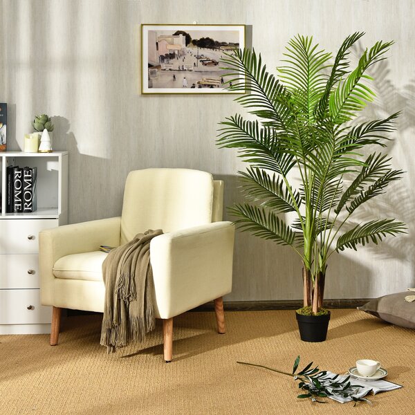 Costway Palma Phoenix artificiale 1,5m con vaso di plastica, Pianta tropicale finta per decorare ufficio e casa