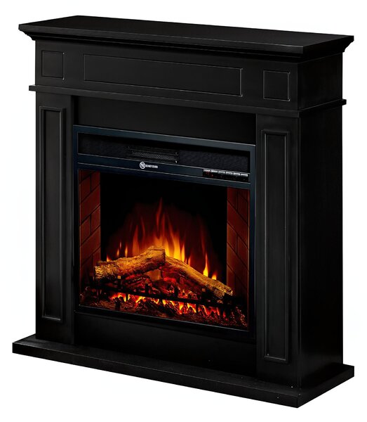 Camino elettrico caminetto da terra JEFFERSON in legno NERO Made in Italy in legno Bianco Dimensioni 89,5x28x h 90,5 cm Peso 23 kg Volume riscaldabile 30 m2