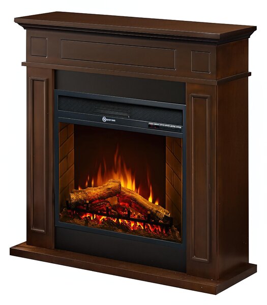 Camino elettrico caminetto da terra JEFFERSON in legno NOCE Made in Italy in legno Bianco Dimensioni 89,5x28x h 90,5 cm Peso 23 kg Volume riscaldabile 30 m2